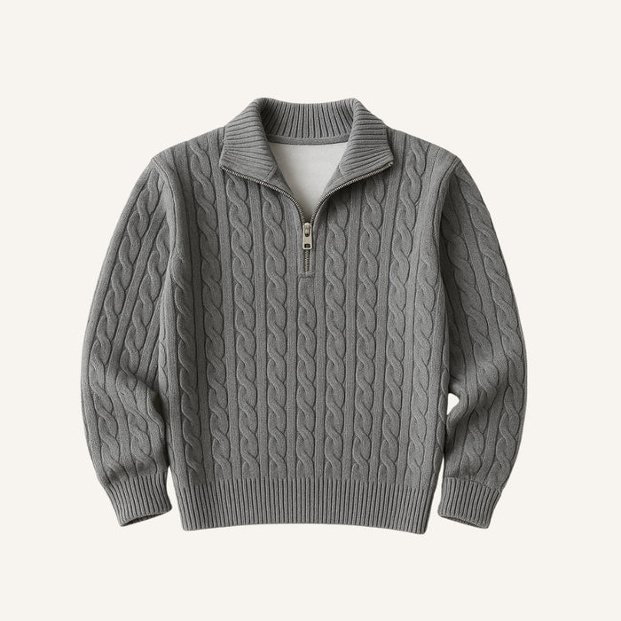 Fontaine Men's High-Neck Half-Zip Sweater