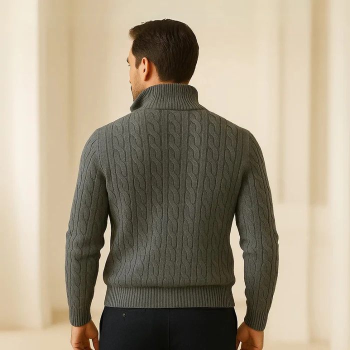 Fontaine Men's High-Neck Half-Zip Sweater