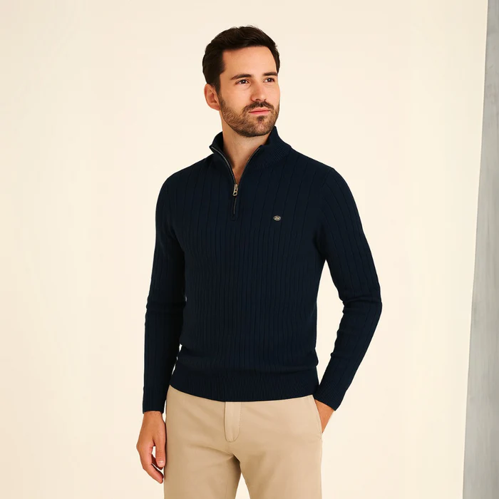 Verri Men's High-Neck Zip Sweater