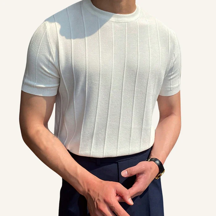 Belgrano Men’s Textured Knit T-Shirt – Old Money