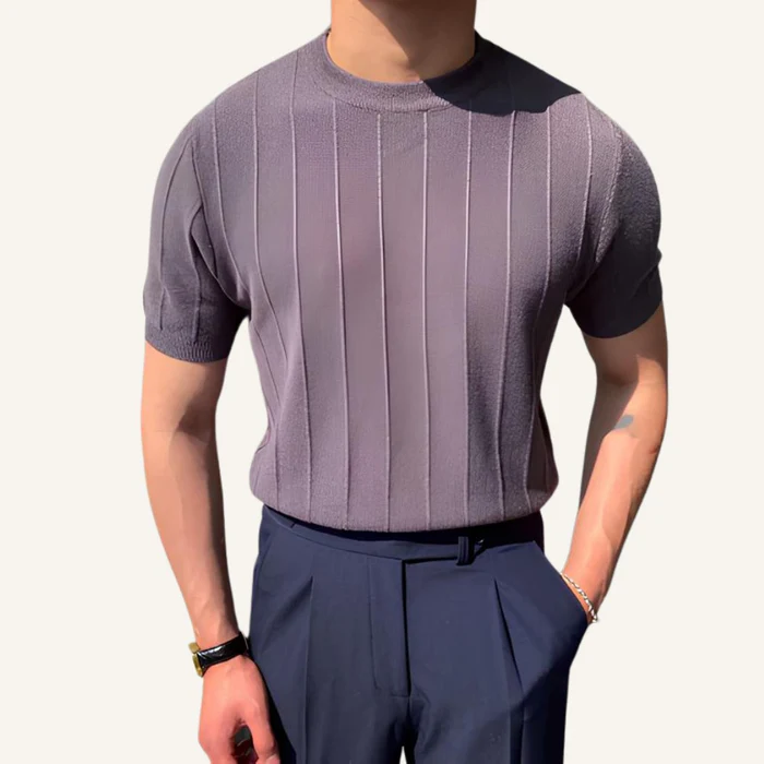 Belgrano Men’s Textured Knit T-Shirt – Old Money