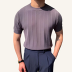 Belgrano Men’s Textured Knit T-Shirt – Old Money