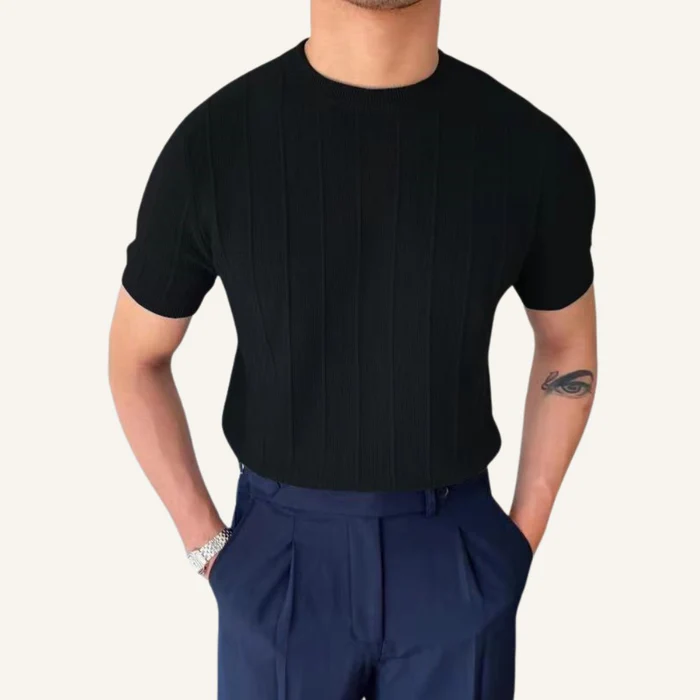 Belgrano Men’s Textured Knit T-Shirt – Old Money