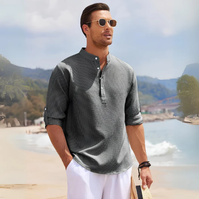 Ascot Men’s Striped Linen Shirt – Old Money