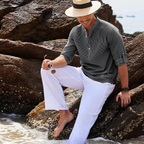 Ascot Men’s Striped Linen Shirt – Old Money