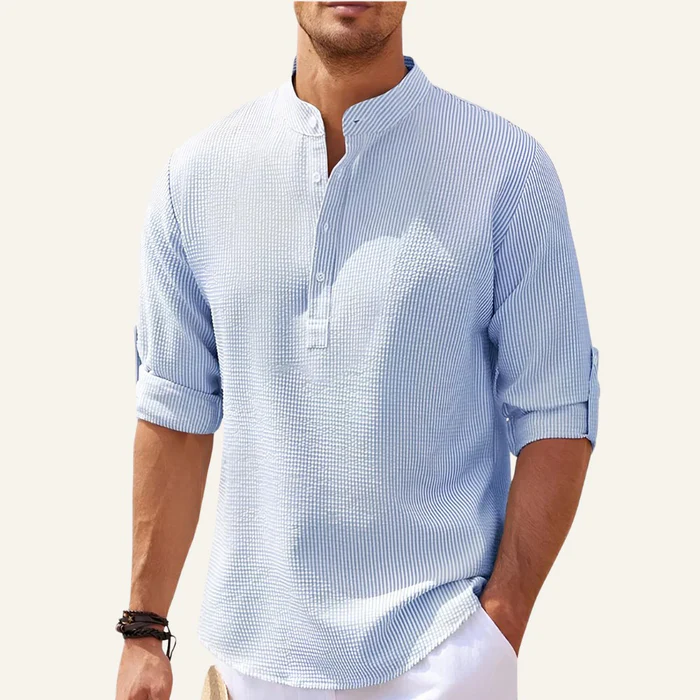 Ascot Men’s Striped Linen Shirt – Old Money