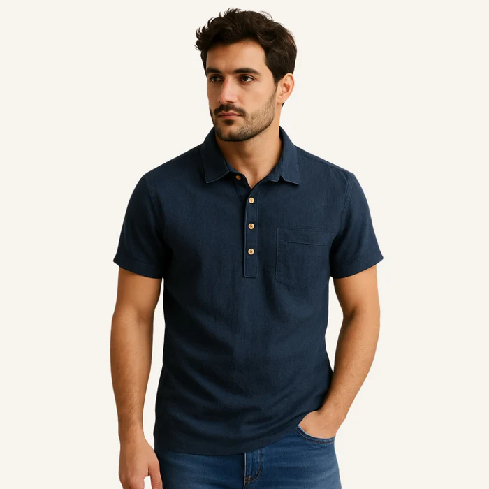 Salerno Men’s Linen Polo Shirt