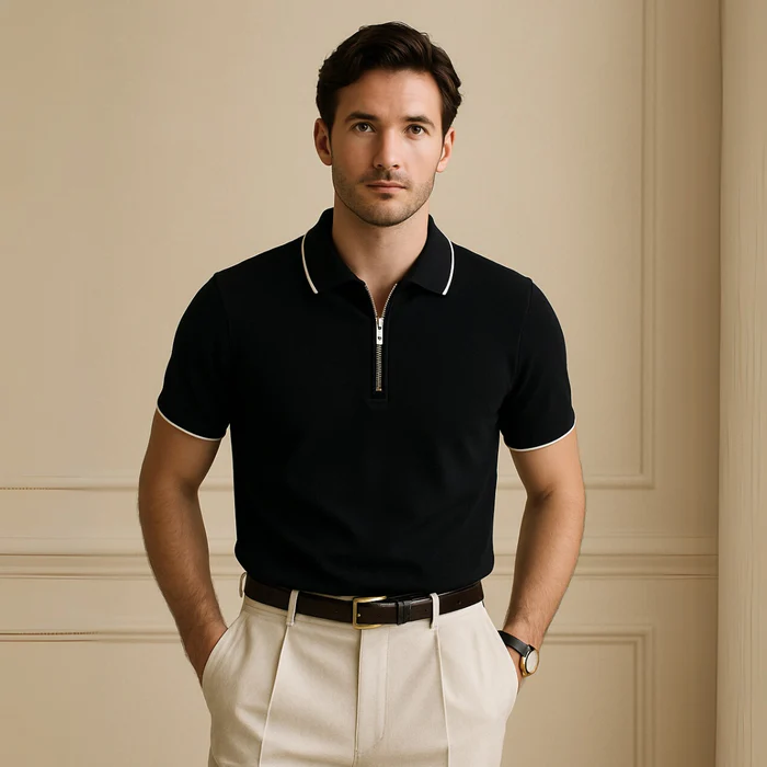 Manttan Old Money Zip Polo Shirt