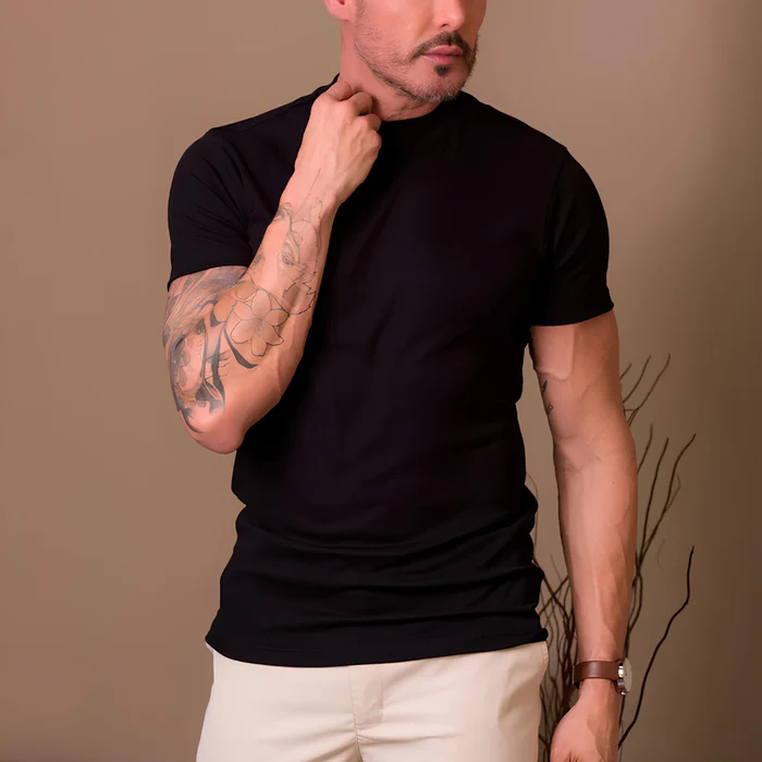 Clarence Men’s Ribbed High-Neck T-Shirt