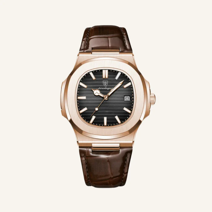 Brown leather Luxe Aventri watch