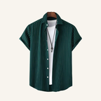 Old Money Verde Nautic Striped Men's Shirt