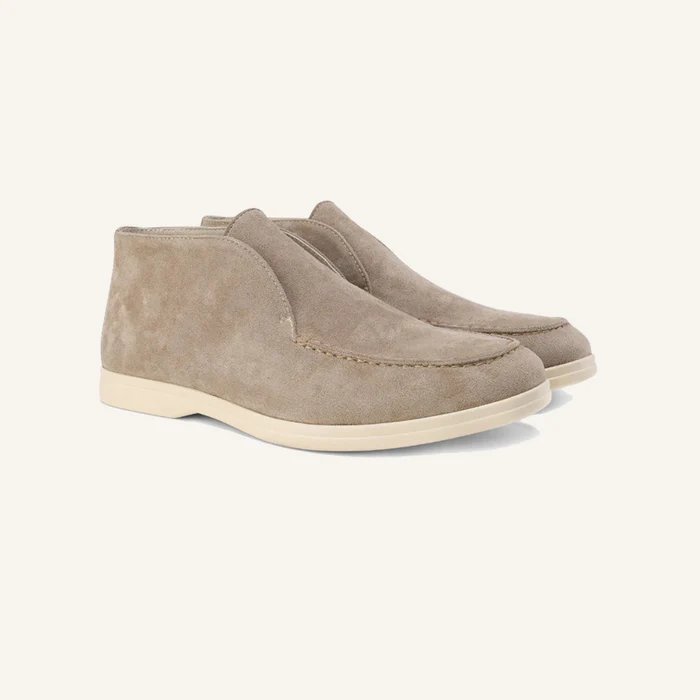 Tuccili Men’s High-Top Suede Loafer Moccasins