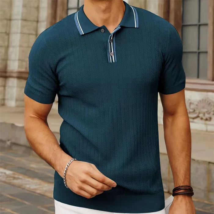 Ribbed Polo Shirt Loreanni